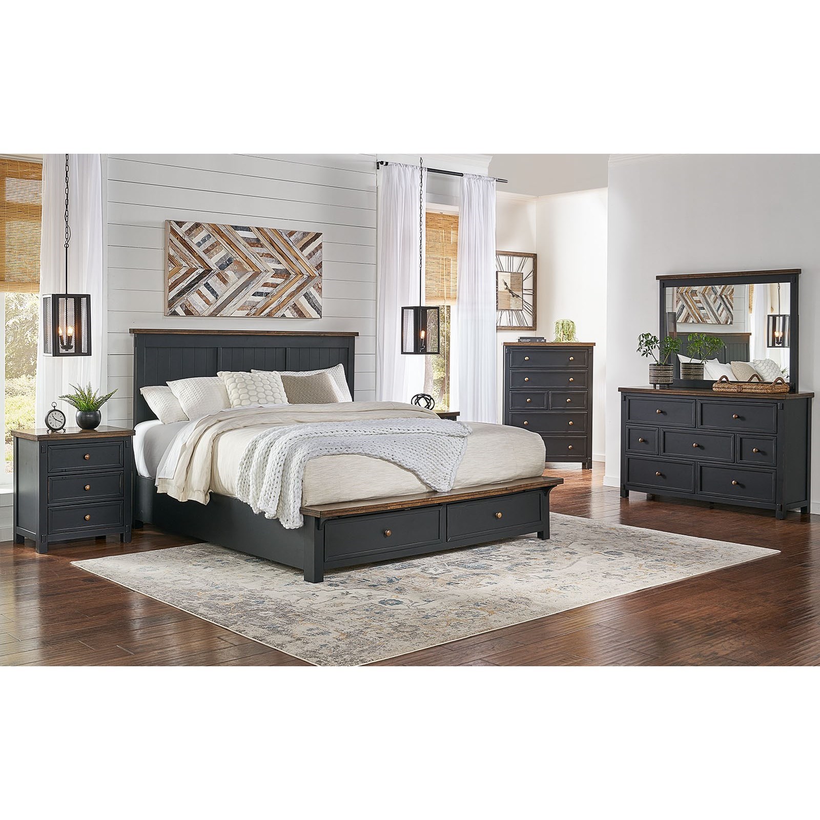 AA Spencer 5 Piece King Bedroom Group Walker's Furniture Bedroom